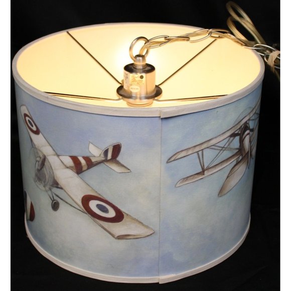 WW1 Fighter Jet Lamp Shade Ceiling Fixture Hanging Planes Aircraft Aviation War - Picture 9 of 10